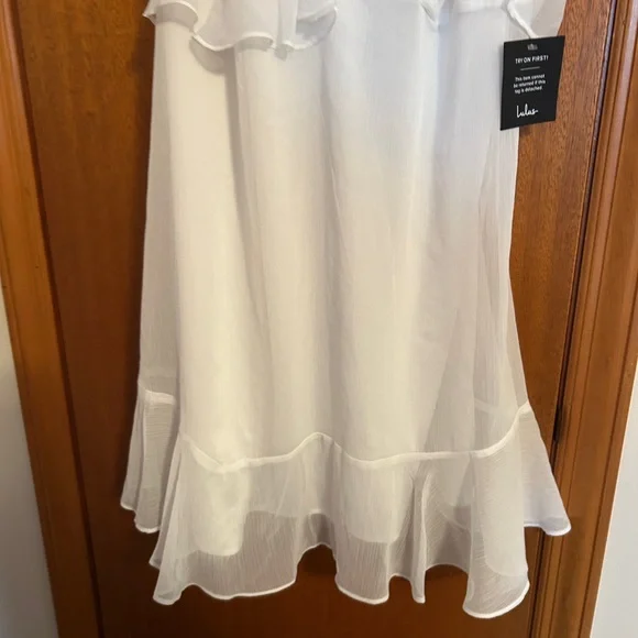 Lulu's Elegant White Ruffle Sundress Dress - Picture 4 of 7